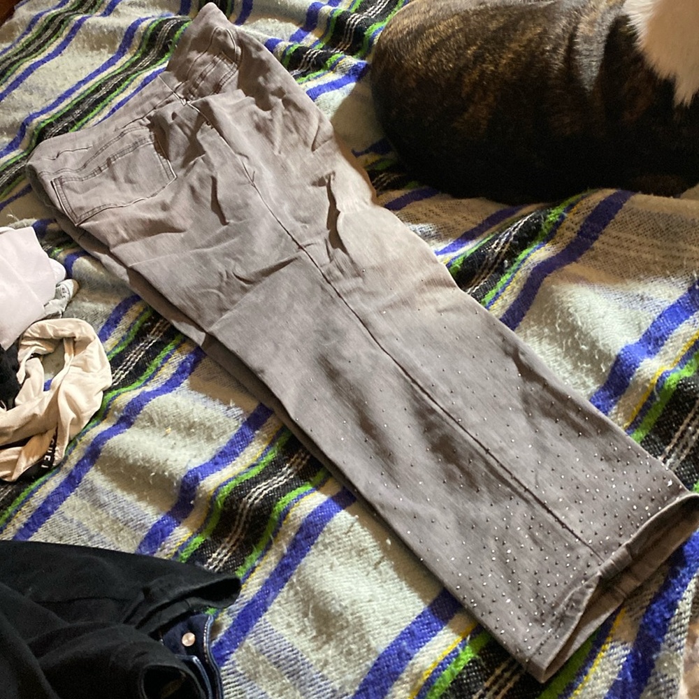Size 10 regular chicos pull on jeggings. Sparkles on each leg. Fun day or night!